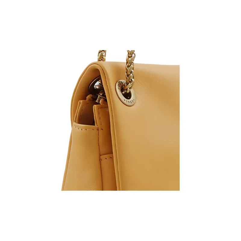 POURCHET Cow Leather Crossbody Bag, Shoulder Bag Trumpets Women's Beige, Black, Mist Blue, Yellow, Khaki-5