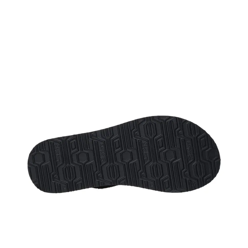 Skechers Meditation One Strap Sandals Women's Black-4