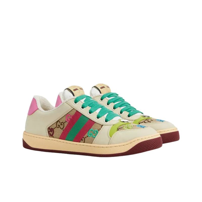 GUCCI Screener Low Top Skateboard Shoes Women's White-2