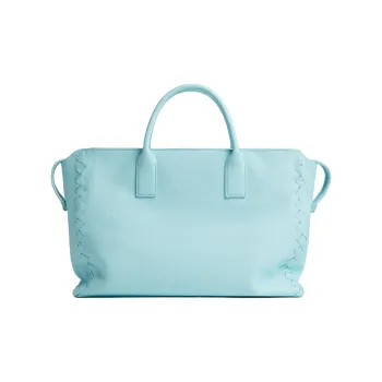 Bottega Veneta Calfskin Briefcase, Shoulder Bag, Crossbody Bag, Handbag Men's Light Blue