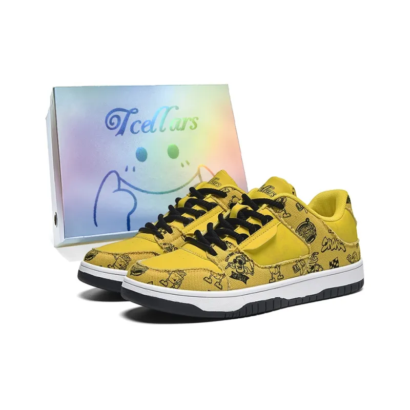 TCELLARS Cushioning, Abrasion Resistant, Height Increasing Low Top Skateboard Shoes Unisex Panda White-30