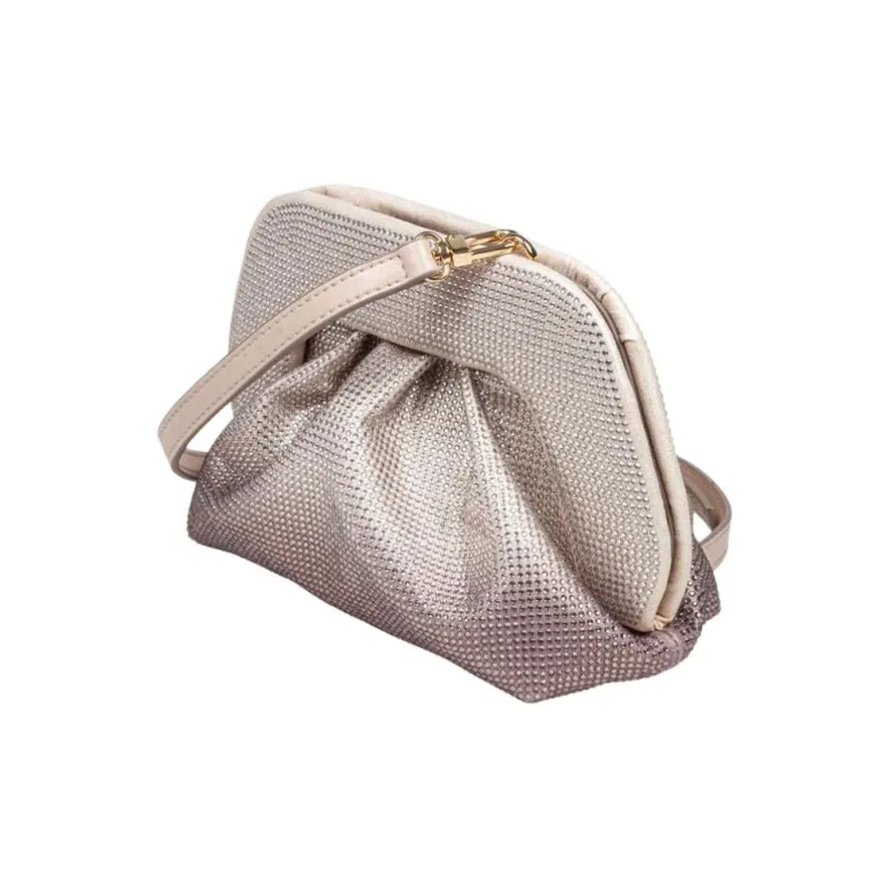 THEMOIRE Fabric Clutch Women's Pink-1