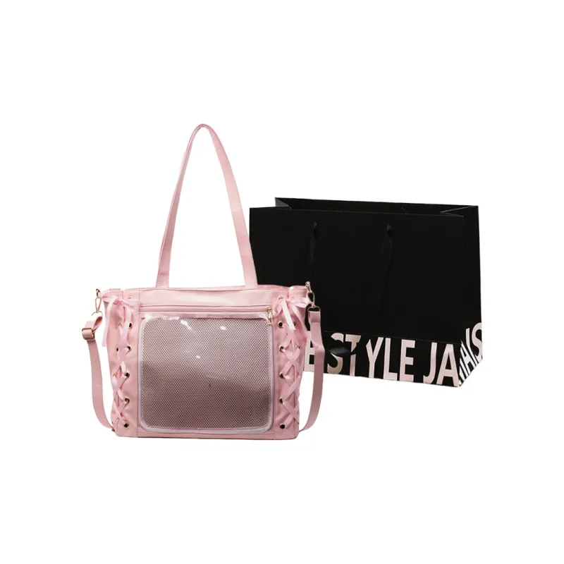 Cwatcun PU Crossbody Bag Women's Ecru/Silver/Black/Pink-12