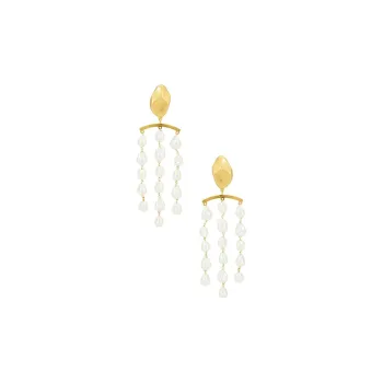 CULT GAIA Brass Plated, Metal, Glass, Pearl Earrings Unisex White