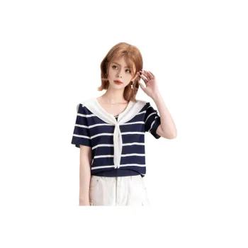 FAWENXIANGZI T Shirts Women's Blue & White