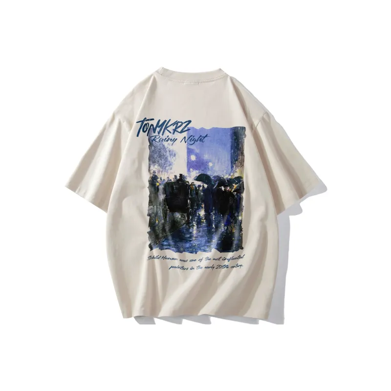 TONYKRZ T Shirts Unisex Light Beige Apricot-1