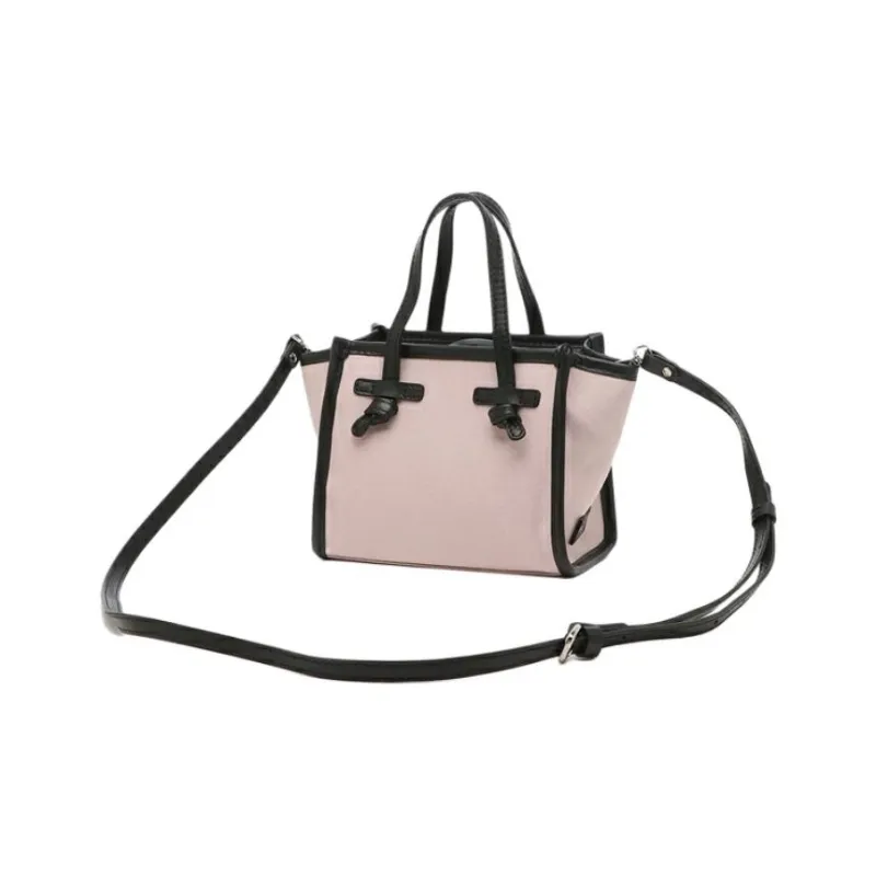 GIANNI CHIARINI Cotton With Leather Shoulder Bag, Crossbody Bag, Handbag Women's Pink-3