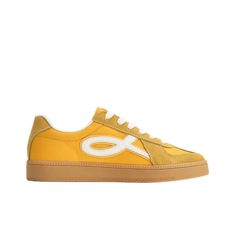 GLO BULL Slip Resistant, Lightweight, And Breathable Low Top Skateboard Shoes Unisex Yellow-1