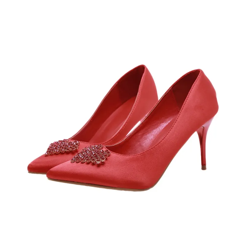 MCKP Slim Heel High Heels 9cm Women's Red-1