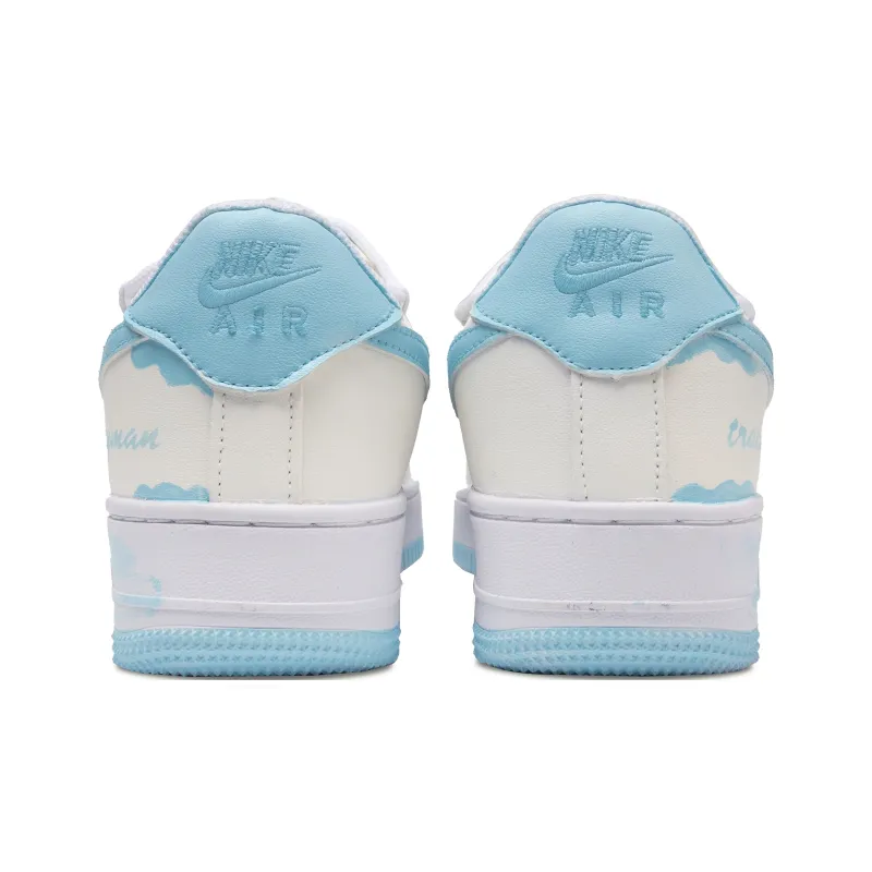Nike Air Force 1 Heart Love Slip Resistant, Abrasion Resistant, Lightweight Low Top Skateboard Shoes Unisex White Blue-3