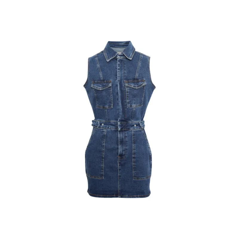 GOOD AMERICAN Sleeveless Dress Women's Blue-0