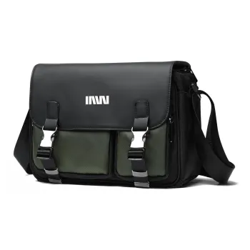 SEPTWOLVES Synthetic Leather Crossbody Bag Unisex Black