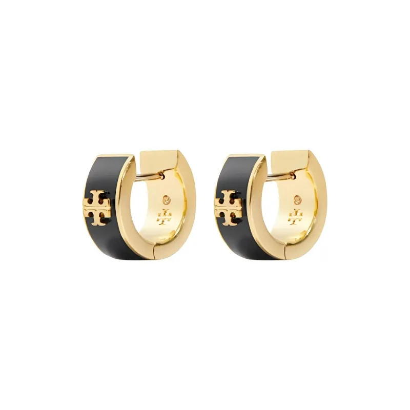 TORY BURCH Kira Enamel Huggie Hoop Earrings-2