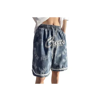 WHELVE Denim Shorts Unisex Blue
