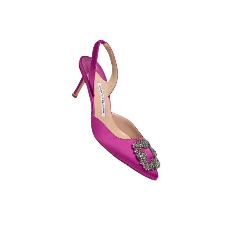 MANOLO BLAHNIK Hangisi Slim Heel High Heels 7cm Women's Pink-3