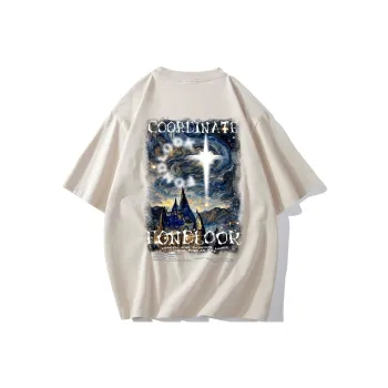 FONDLOOK T-Shirts Unisex Light Beige Apricot