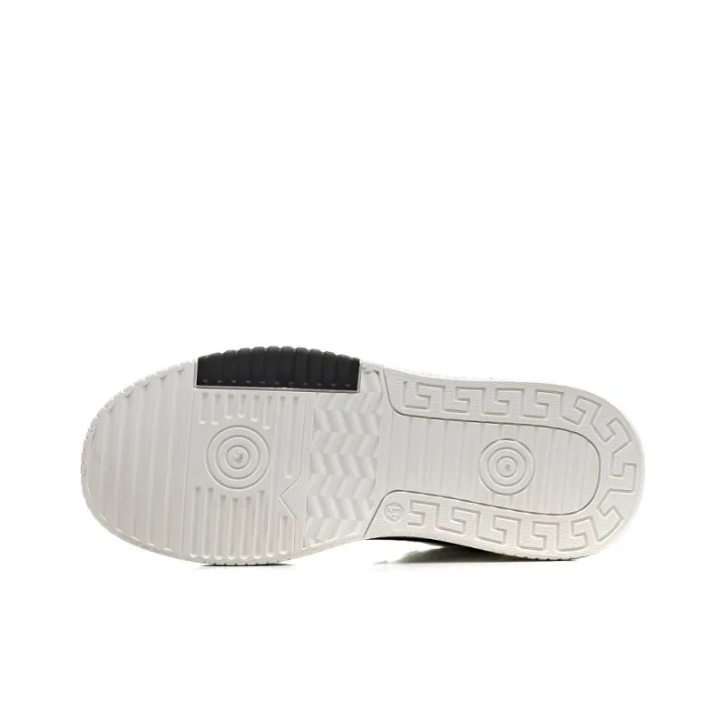 HUANQIU Slip Resistant Shock Absorbers With Abrasion Resistant Properties Low Top Skateboard Shoes Men's White Black-4