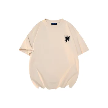 FONDLOOK T-Shirts Unisex Light Beige Apricot