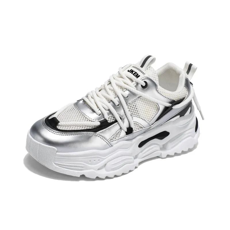 JKEM Shock Absorbers With Slip Resistant And Abrasion Resistant Properties Low Top Chunky Sneakers Men's-1