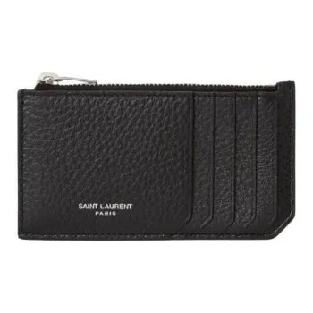 SAINT LAURENT Cow Leather Wallet Men's Black