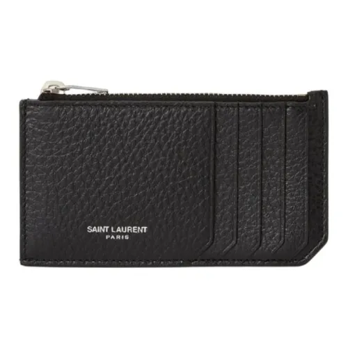SAINT LAURENT Cow Leather Wallet Men's Black