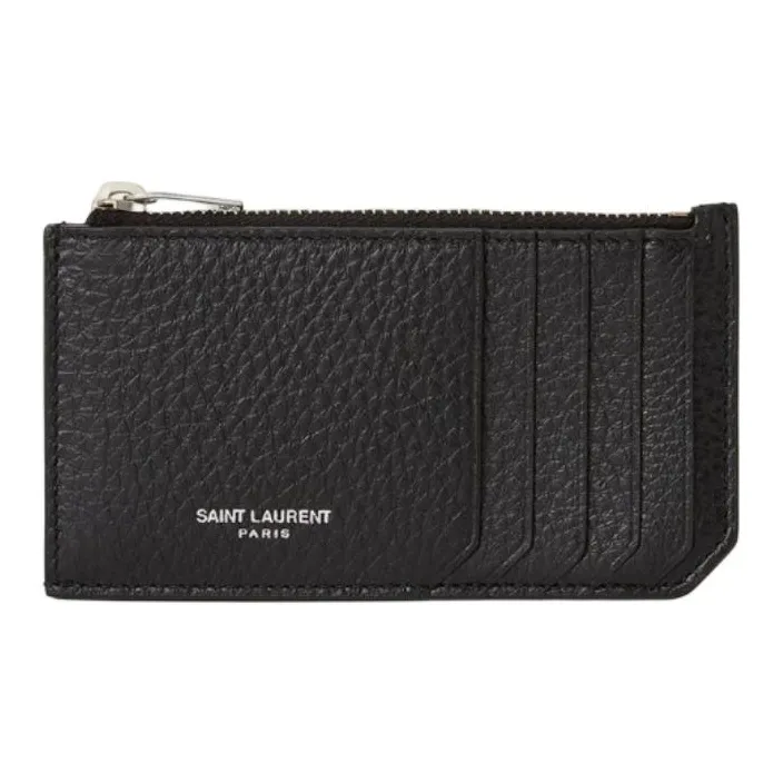 SAINT LAURENT Cow Leather Wallet Men's Black-0