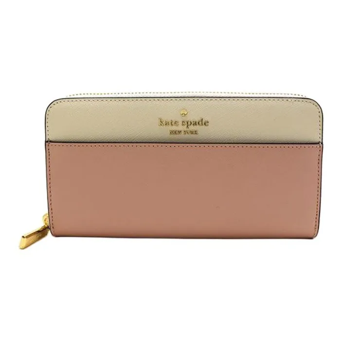 Kate Spade Leather Wallet Tubas Women's Rose Smoky & Ecru-0