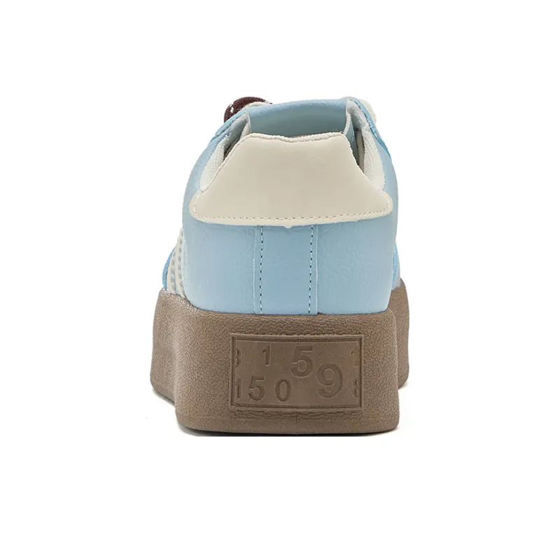 La Chapelle Anti Slip Wear Resistant Low Top Skateboard Shoes Women's Blue-5