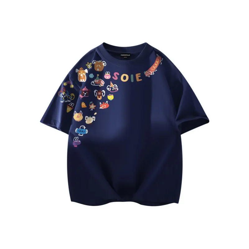 SOIE T-Shirts Unisex Navy Blue-0