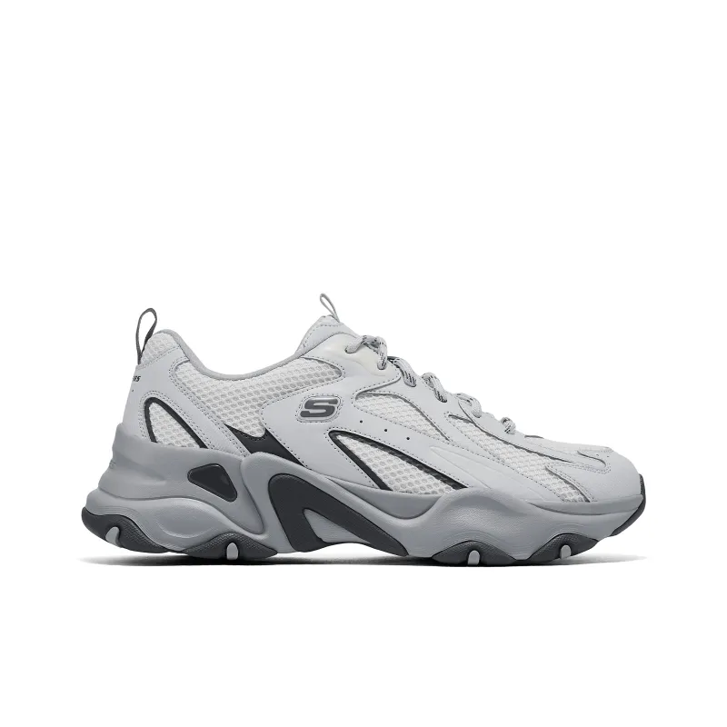Skechers Anti-Slip Wear-Resistant Low-Top Chunky Sneakers Men's Light Gray-1