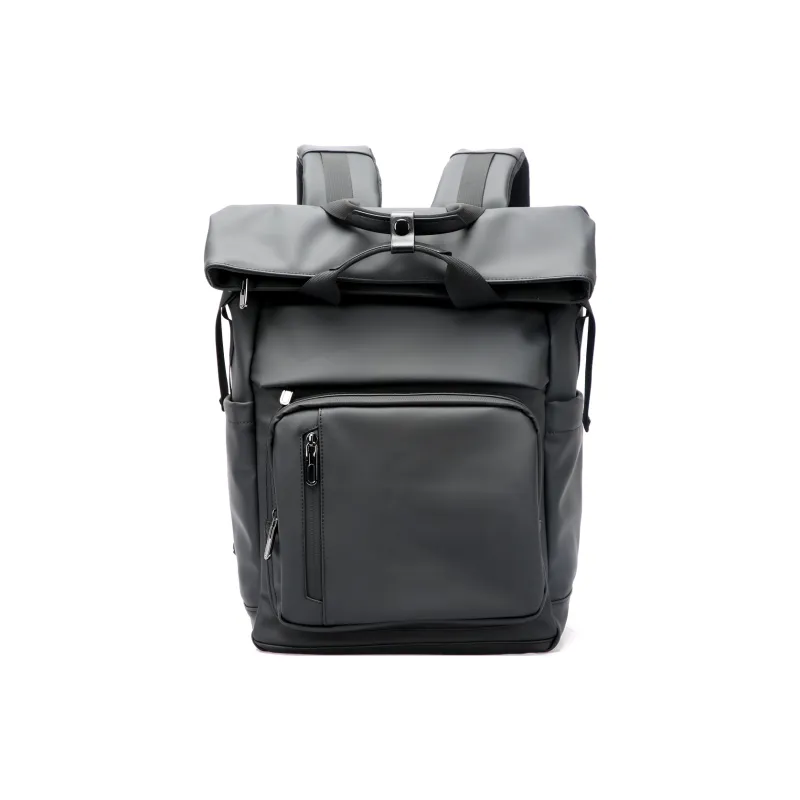 BOPAI Fabric, Synthetic Leather Backpack Unisex Black/Ideal White/Sand Lime-20
