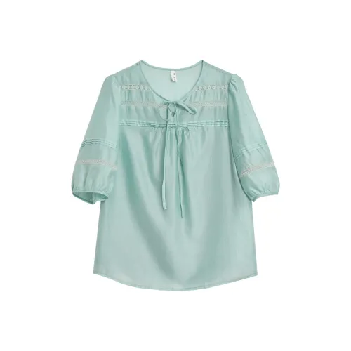Mambe Shirts Women's Light Gray Blue