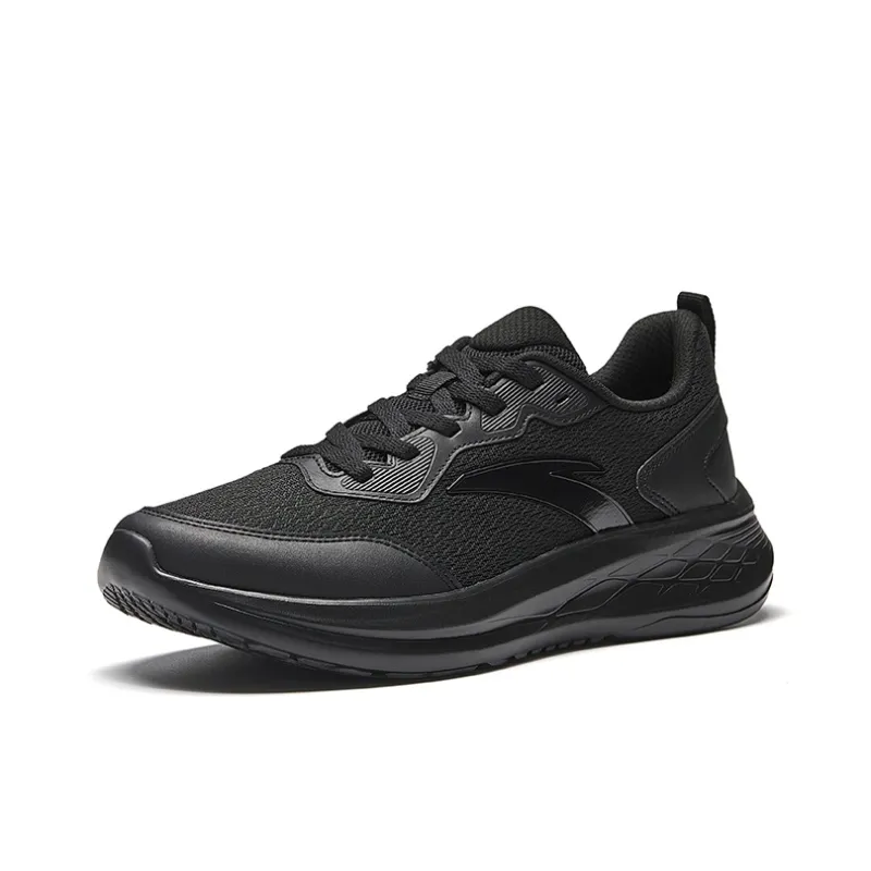 Anta Shock Absorbers With Slip Resistant Features Low Top City Commute Running Shoes Men's Basic Black-1