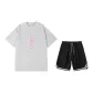2 Pack (White Heather Gray Top+Black Shorts)
