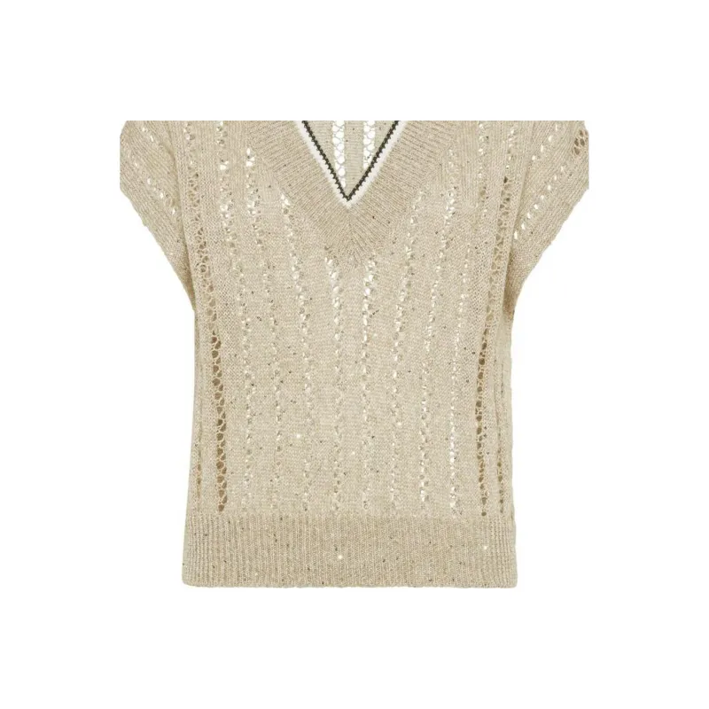 Brunello Cucinelli V Neck Knitted Vest-6