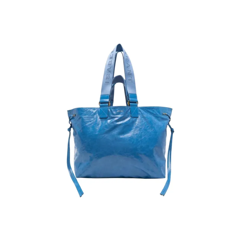 ISABEL MARANT Cow Leather Tote Bag, Shopping Bag, Shoulder Bag, Handbag Women's Blue-0