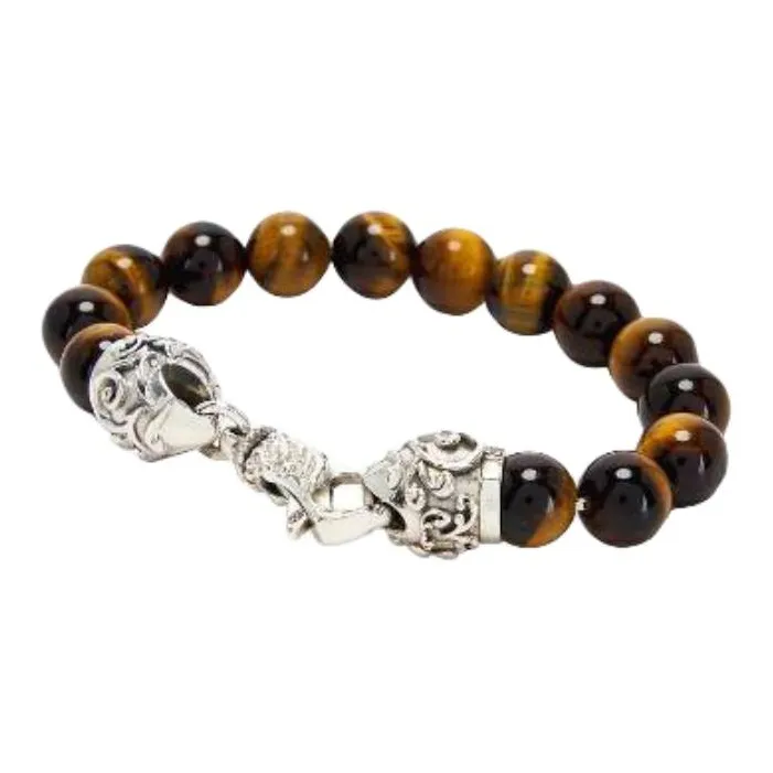 EMANUELE BICOCCHI Silver Bracelets Men's Brown-0