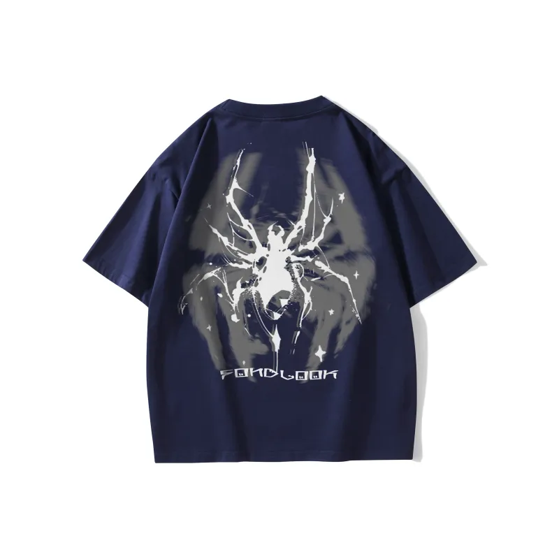 FONDLOOK T-Shirts Unisex Navy Blue-0