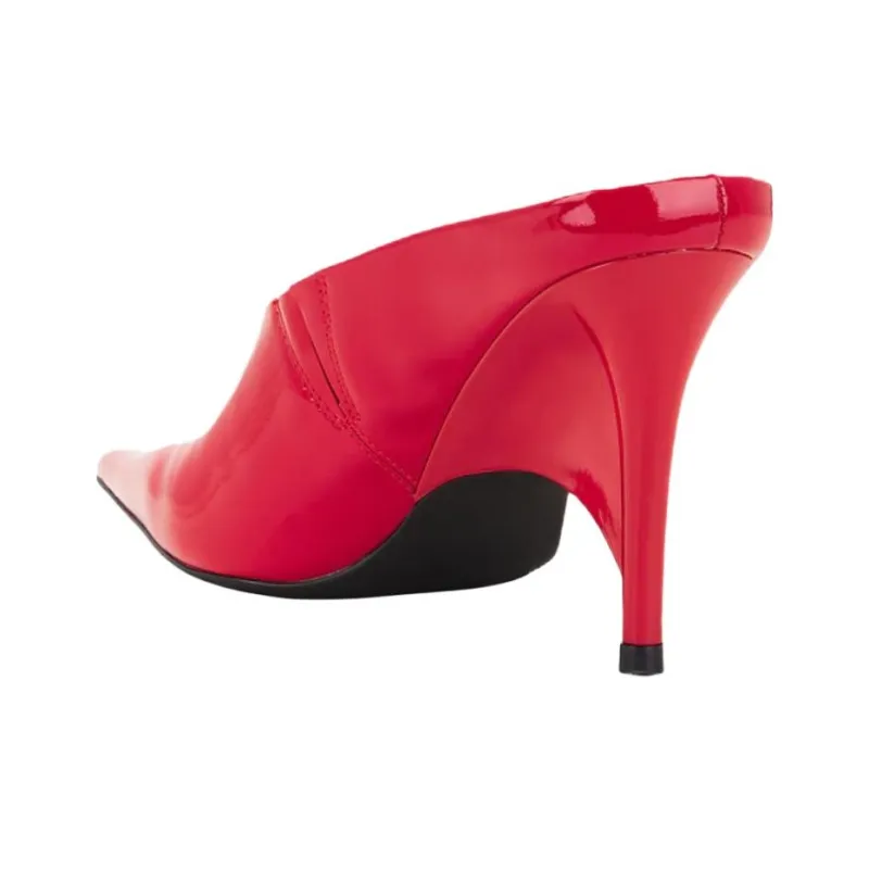 Jeffrey Campbell Abrasion Resistant Closed Toe Slippers Women's Red-3