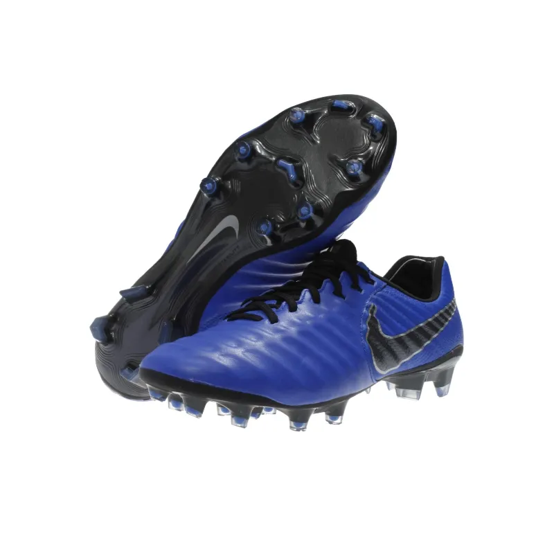 Nike Tiempo Legend 7 Elite FG Rubber Long Studs Cushioning, Wear Resistant Soccer Shoes Unisex Blue-3