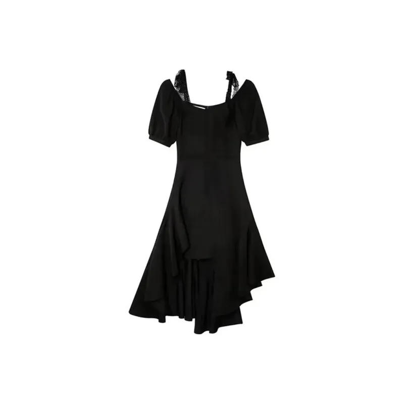 Mu Xiao Xin Slip Dresses Women's Black-1