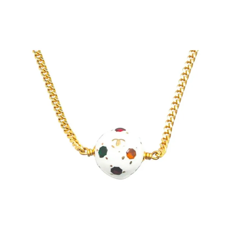 CHANEL 1998 Gold Plated Soccer Ball Charm Bracelet Costume Bracelet-1