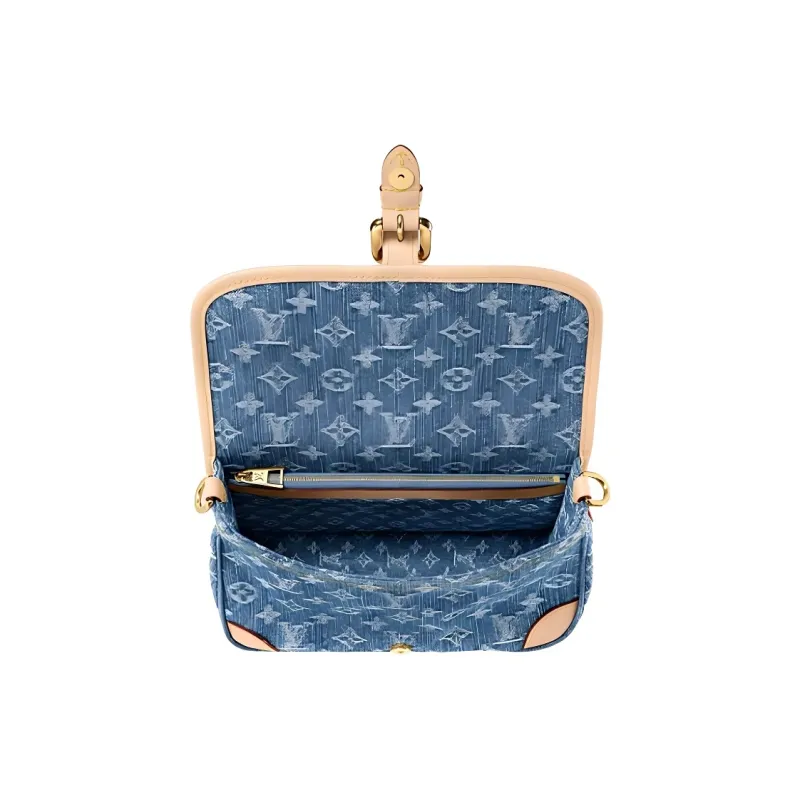 LOUIS VUITTON Diane Monogram Denim Fabric Crossbody Bag, Shoulder Bag Women's Blue-3