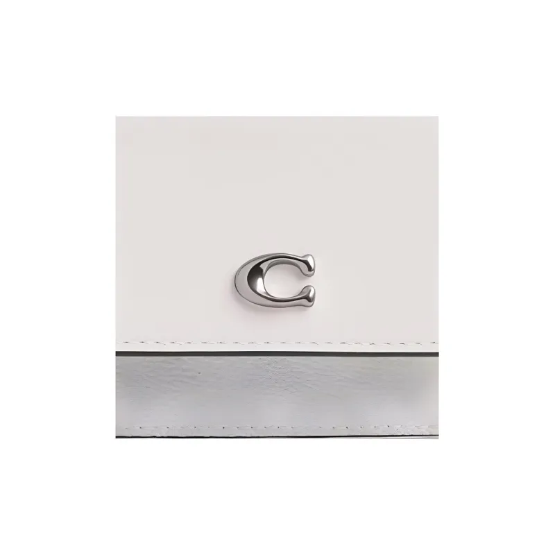 COACH Mira Artificial Leather With Cow Leather Wallet Trumpets Women's White-2