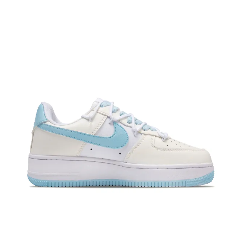 Nike Air Force 1 Heart Love Slip Resistant, Abrasion Resistant, Lightweight Low Top Skateboard Shoes Unisex White Blue-1