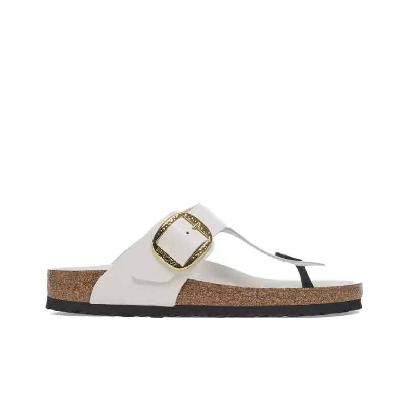 Birkenstock Gizeh Big Buckle Abrasion Resistant Flip Flops Women's White Regular Loose Fit-1