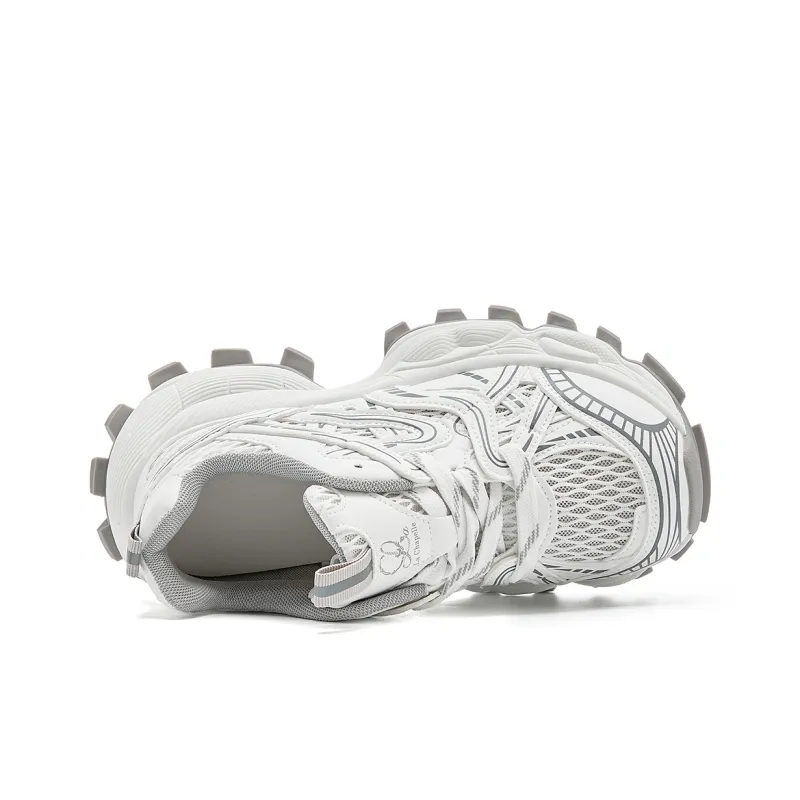 La Chapelle Low Top Chunky Sneakers Women's White-4