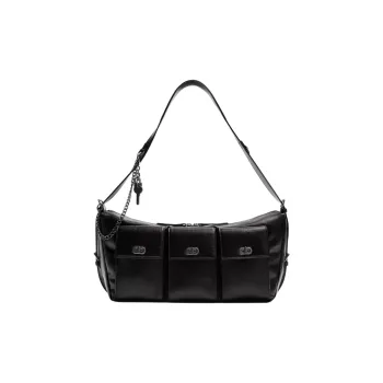 ZARA PU Shoulder Bag Men's Black