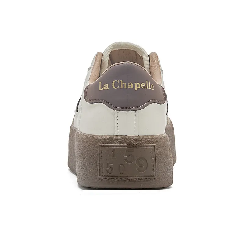 La Chapelle Wear resistant And Lightweight Low Top Skateboard Shoes Women's Beige Brown-4