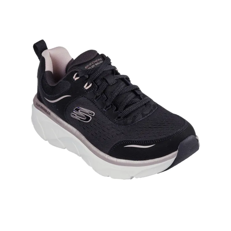 Skechers Deluxe Walker Low Top Casual Shoes Women's Black-3